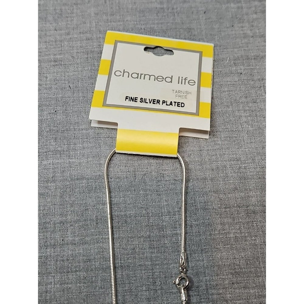 Charmed Life Fine Silver Plated/Tarnish Free 18'' Silver Chain Necklace Clasp